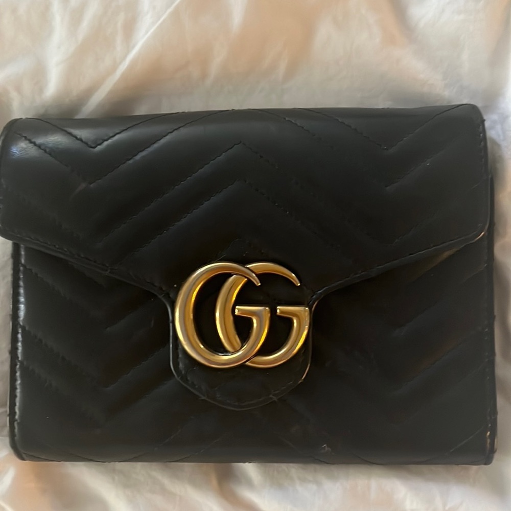 Gucci Black GG Marmont Chain Purse